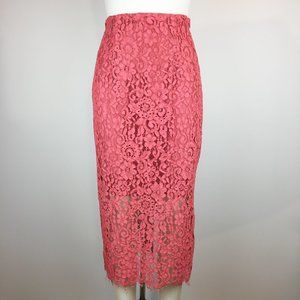 Zara Lace Pencil Midi Skirt